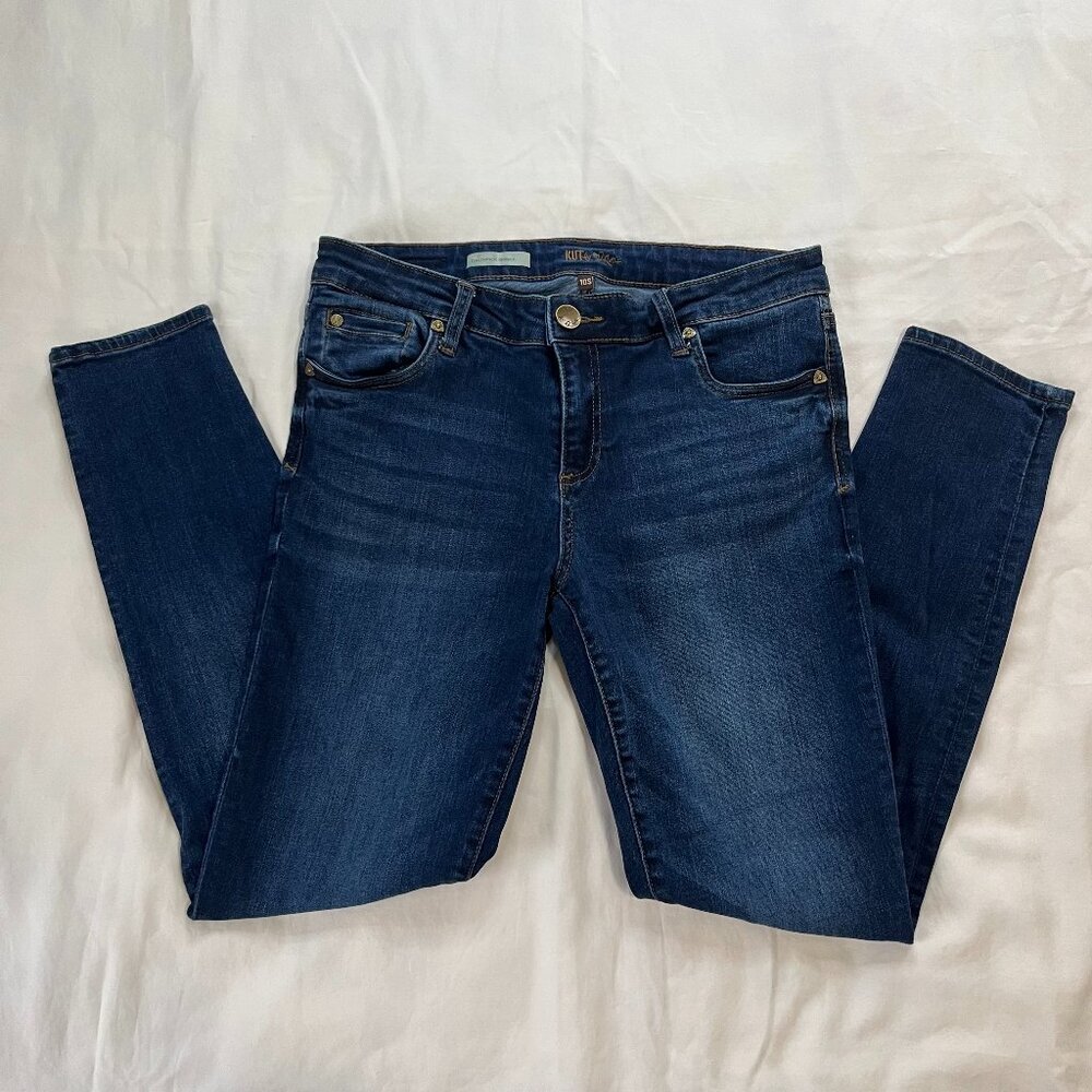 Kut from the Kloth Dark Wash Mid Rise Toothpick Skinny Jean | Size 10S